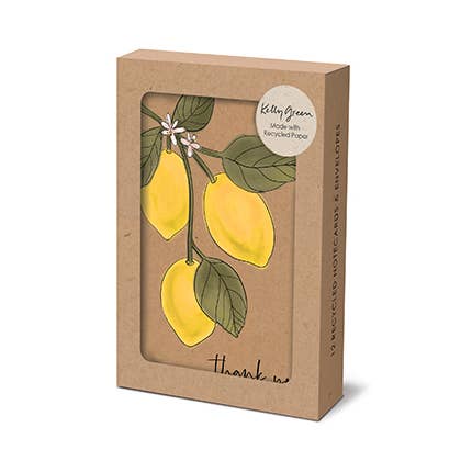 Kelly Green Boxed Cards -ORCHARD LEMONS for wholesale by Punch Studio