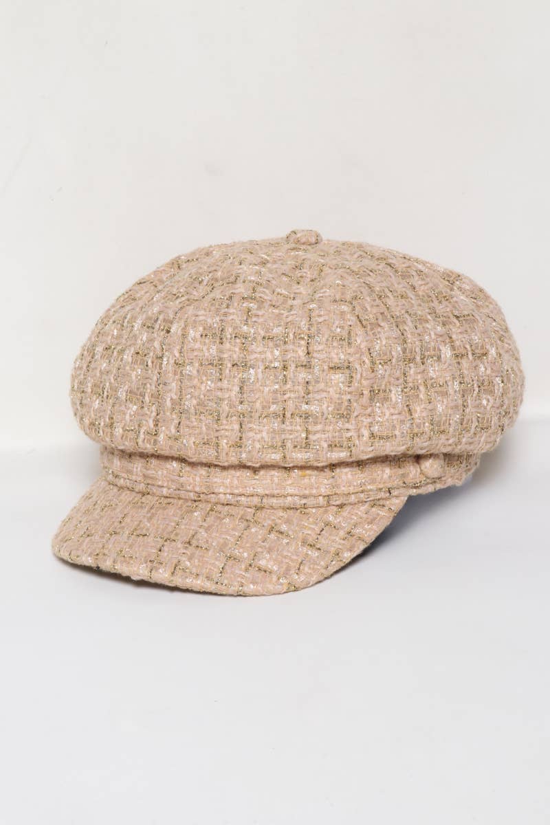 David And Young - Wholesale Newsboy/Schoolboy Hat - Women's - Glittery Tweed Over Sized Cabbie Fall Winter Hats
