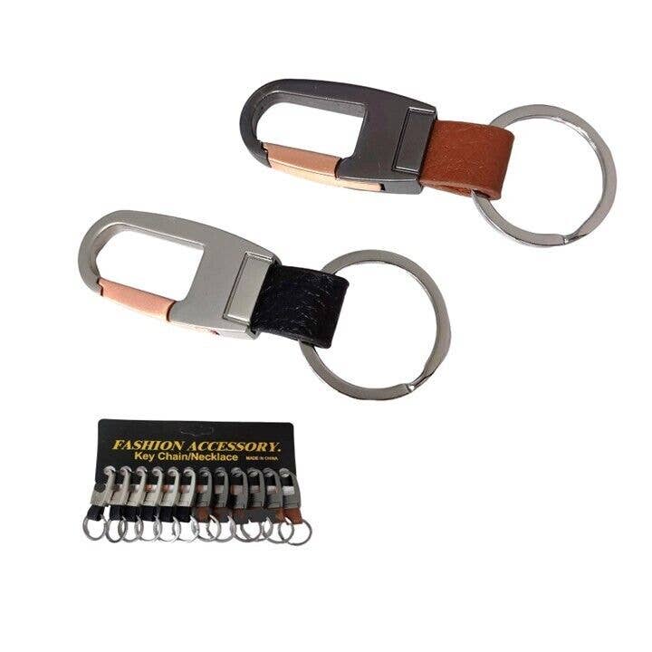 Pack of 12 Metal Keychain, Posh stylish Keyring Leather Fobs House Keys Men Gift for wholesale by Chame