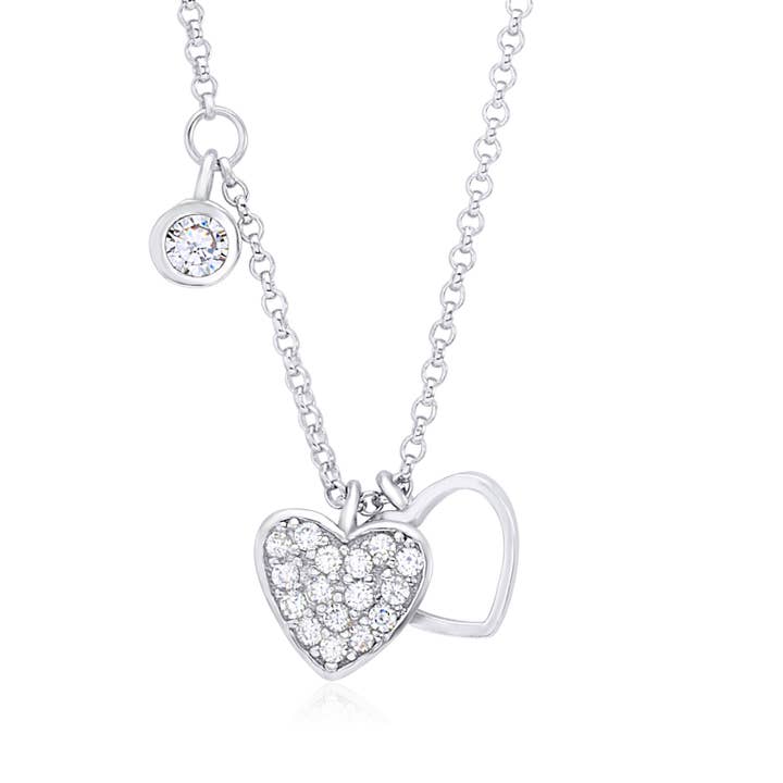 Sterling Silver 925 Girls Heart Pendant Necklace for wholesale by Massete