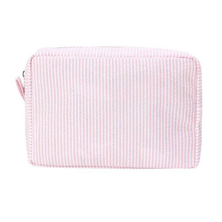 Auraquise - Wholesale Makeup/Cosmetic Bag - Seersucker Striped Makeup Pouch Travel Toiletry Bag2