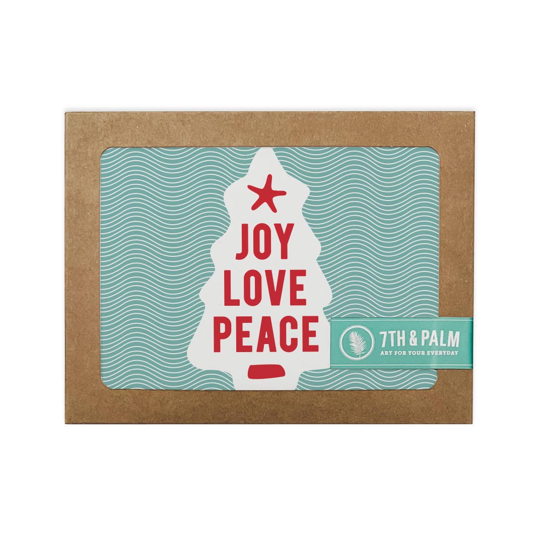 7th & Palm - Wholesale Christmas Card - Joy Love Peace Greeting Card - Modern Christmas Card0