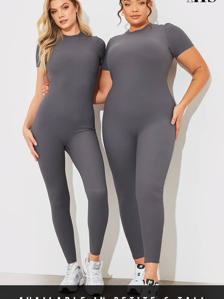 Sculpt Unitard a manica corta con scollo rotondo per la vendita all'ingrosso da parte di In The Style