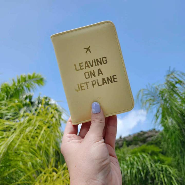 The Cold Hearted Collective - Wholesale Passport Case - Women's - Leaving On A Jet Plane Passport Cover Wallet Pastel Yellow