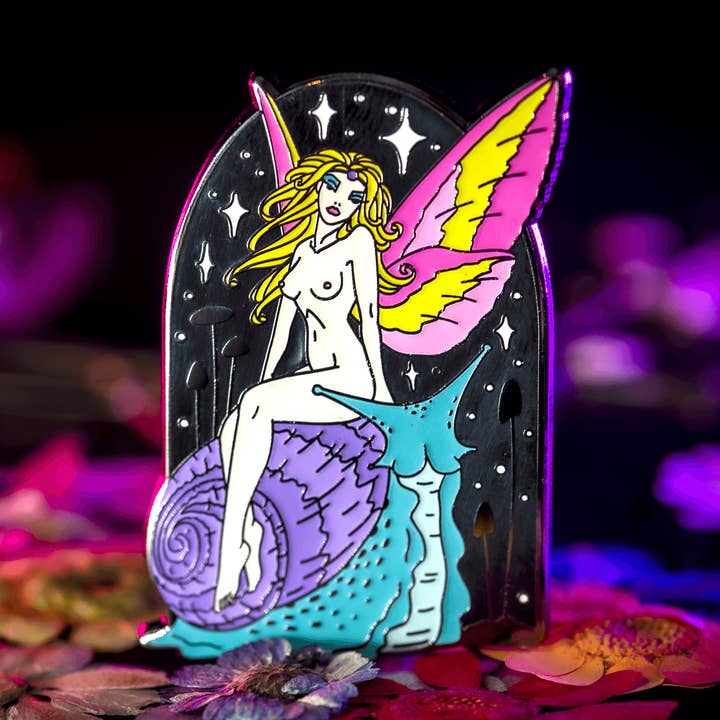Rose & Darla | Fairy & Snail Enamel Pin for wholesale by The Roving House