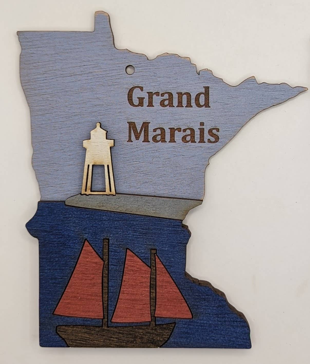 Knit and Nailed - Wholesale Ornament - Minnesota Wood Ornament Art 5" varieties26