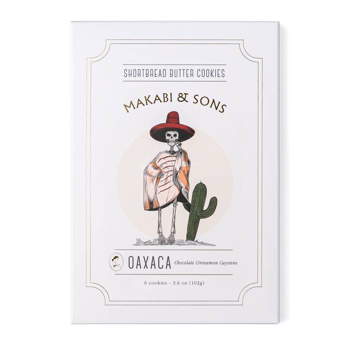 Alta Gama Foods - Wholesale Cookie - Makabi & Sons - USA - Oaxaca - Chocolate Cinnamon Cayenne - Shortbread Butter Cookies - 3.6 oz