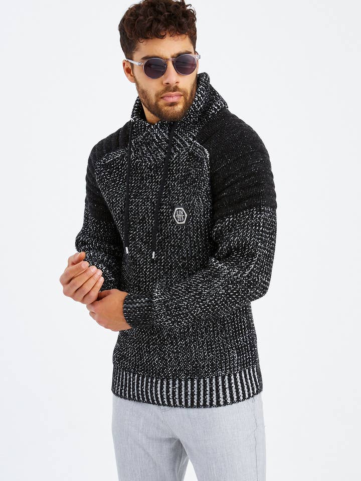 Leif Nelson GmbH - Wholesale Knit Sweater - Men's - Men's Knit Sweater Chunky Knit Shawl Collar LN-523513