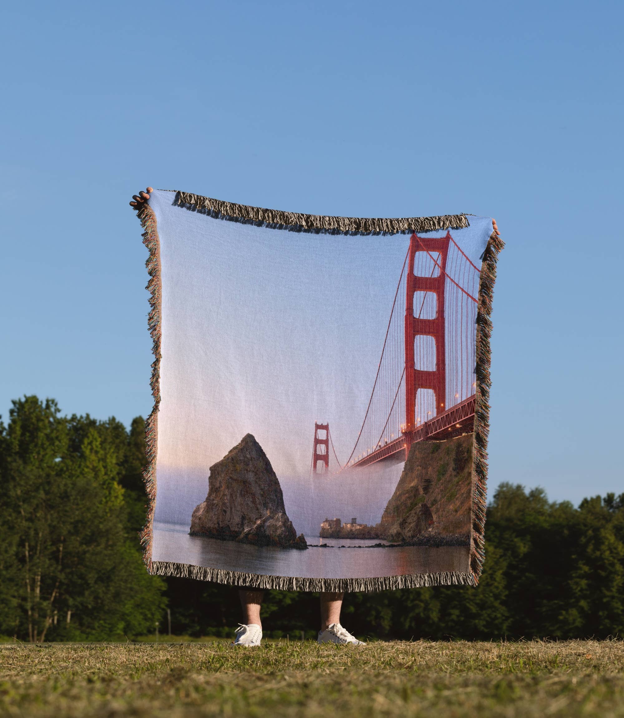 3dRose - Vente Plaids - 3dRose, Californie, San Francisco. Pont du Golden Gate - US05 RJA0081 - Rebecca Jackrel, Couverture1