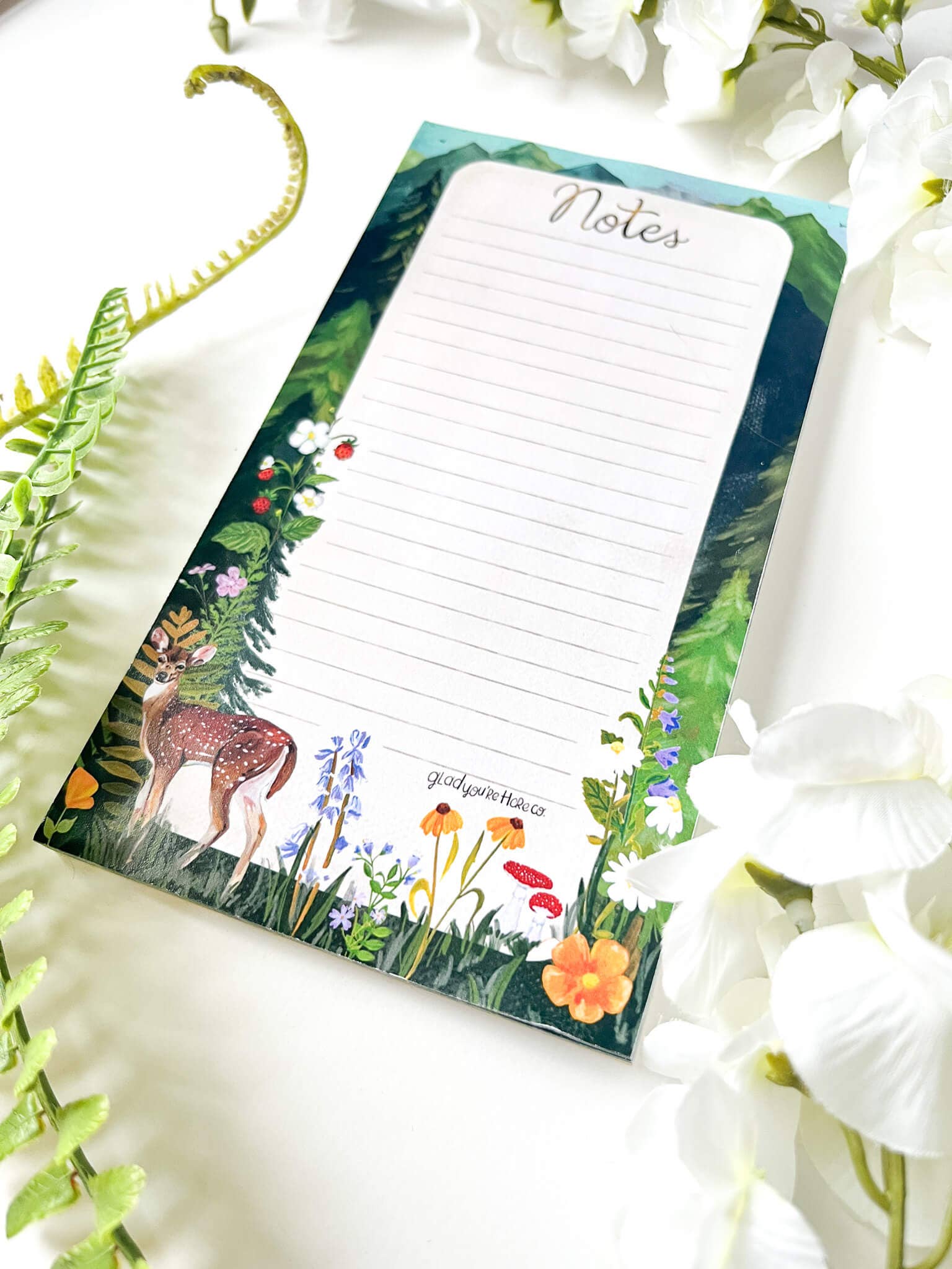 glad you're here co - Wholesale Notepad - Woodland Deer Notepad2