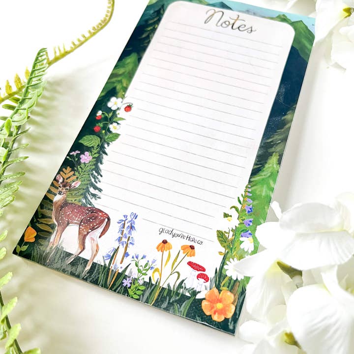 glad you're here co - Wholesale Notepad - Woodland Deer Notepad2