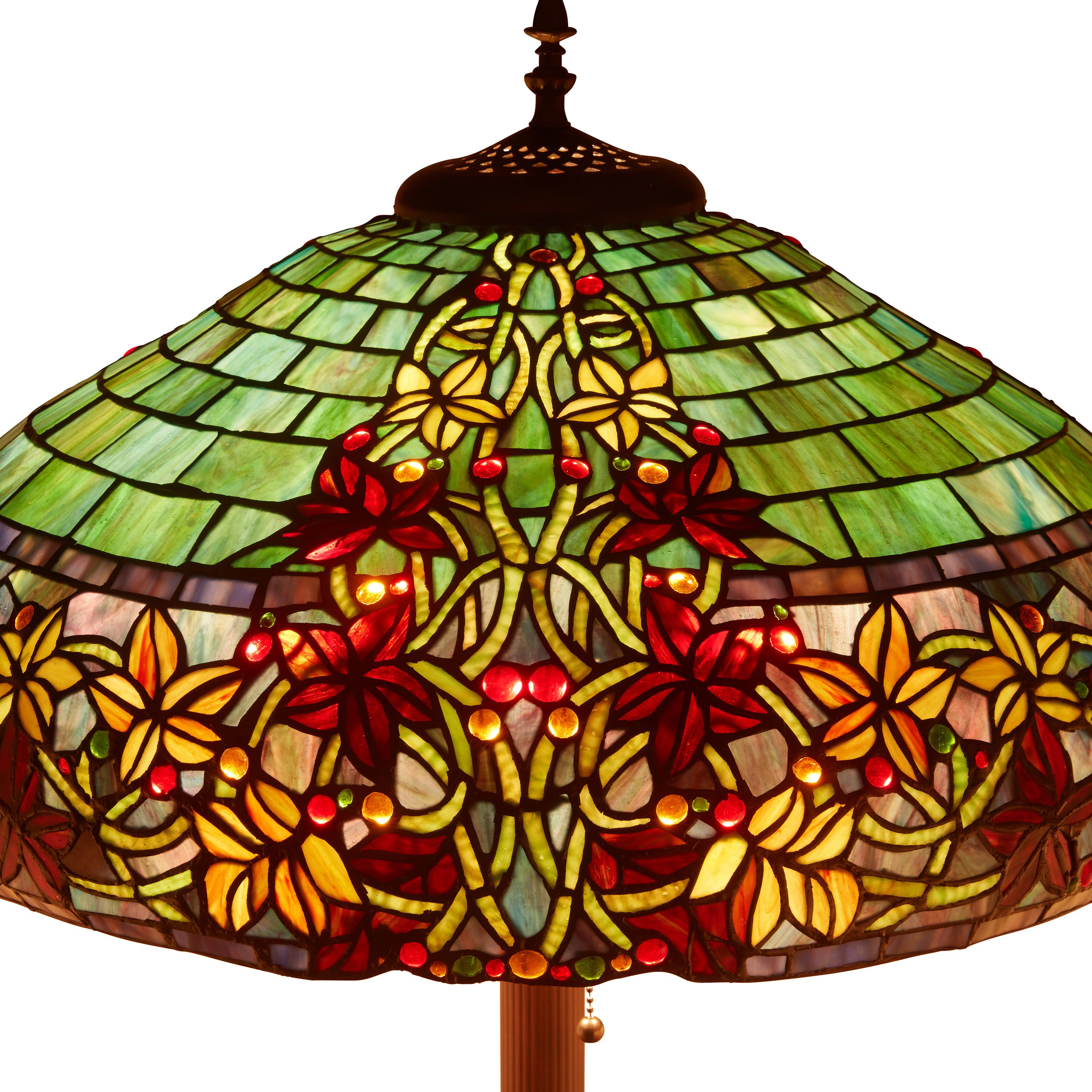 River of Goods - Wholesale Floor Lamp - 65"H Hampstead Green Tiffany Style Stained Glass Floor Lamp9