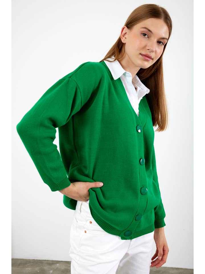 VAV NEW YORK – wholesale Cardigan – Women’s – Women's Solid Color Mid-Length Knit Cardigan Oversized Solid6