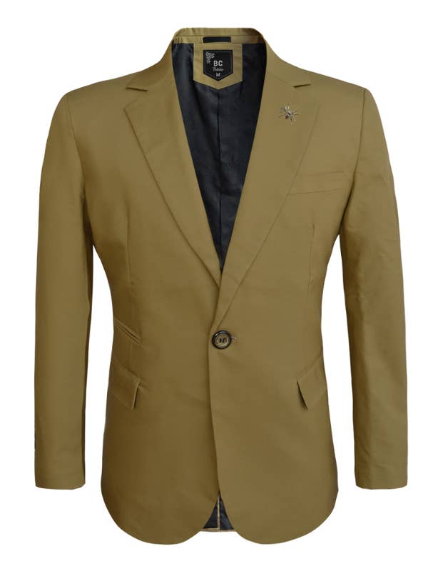 Men's Cotton-Stretch Blazer Gold 517 for wholesale by Perruzo