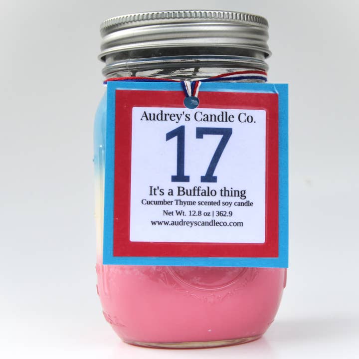 Buffalo 17 | 16 oz soja stearinlys for engroshandel hos Audrey's Candle Co.