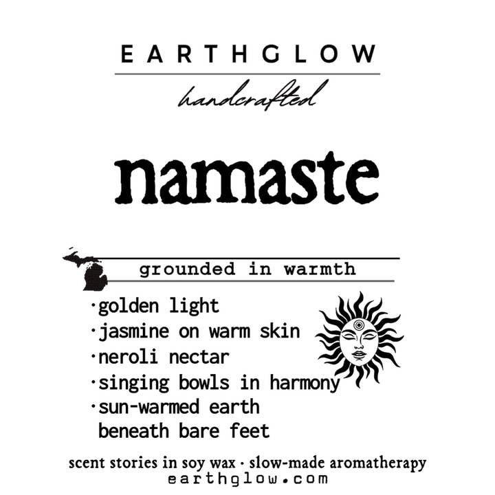 Earthglow - Wholesale Jar/Filled Candle - Namaste | 11 oz Natural Soy Blend Candle1