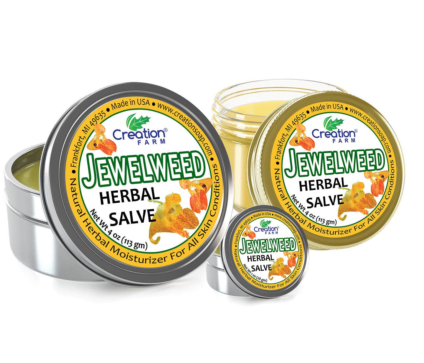 Creation Farm Inc – wholesale Healing salve/balm/cream – Jewelweed Herbal Salve Formerly Known As Ancient Healer Salve For Itch Relief Insect Bites Burns Scratches Skin Rashes3
