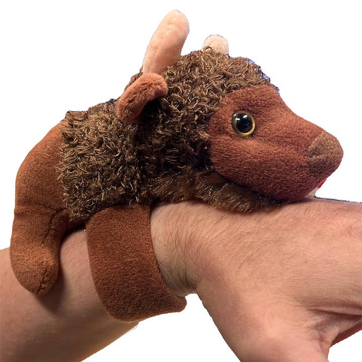 Buffalo Plush Stuffed Animal with Slap Bracelet for wholesale by Texas Toy Distribution