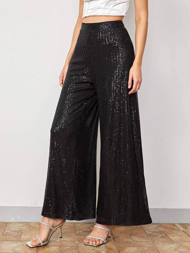 high waist sequin wide leg pants and other Purchase Wholesale sequin pants. Free Returns & Net 60 Terms on Faire trending on Faire.