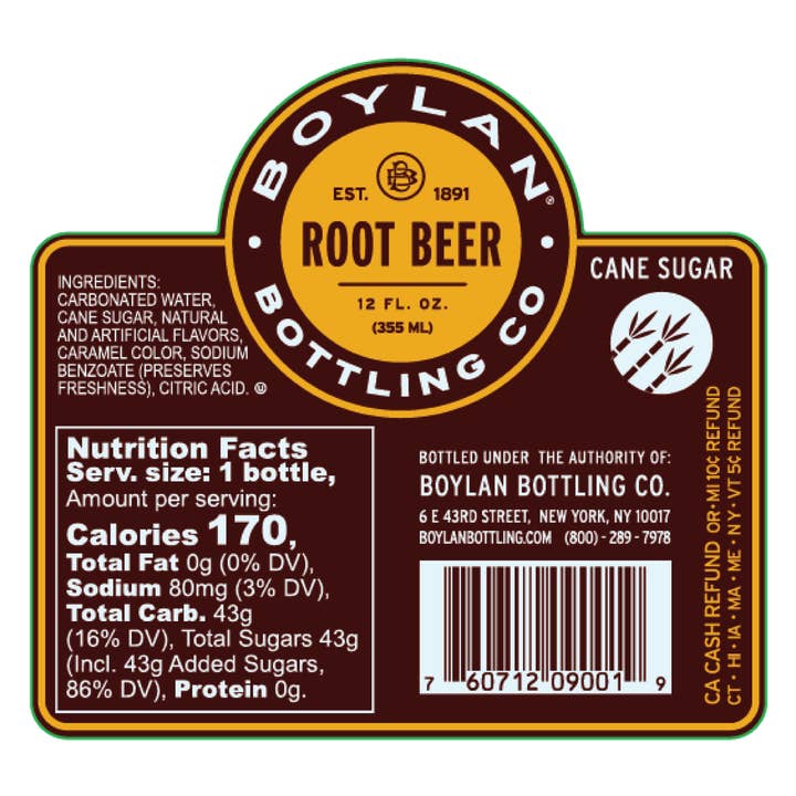 Boylan Bottling Company - Wholesale Soda/Carbonated Drink - Root Beer - 24 Pack