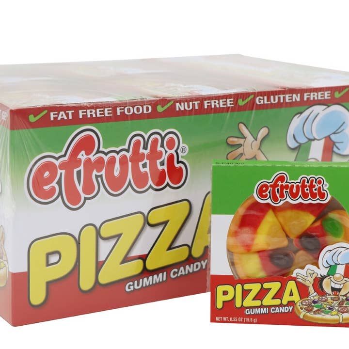 Efrutti Sour Gummi Candy Pizza 48 count 0.55 oz for wholesale by Snacky Candy