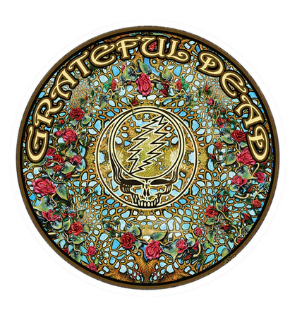 Gypsy Rose - Vente Autocollant - Grateful Dead Sticker Mandala gravé sur bois SYF Roses0