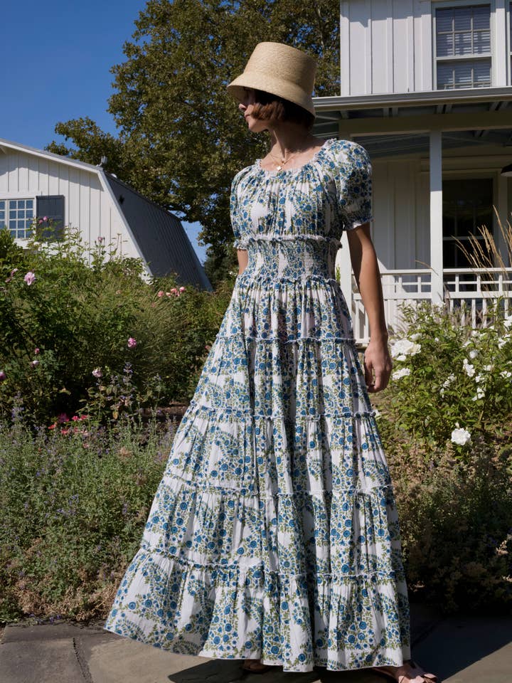 Maison Marigold - Wholesale Dress - Women's - Santorini Maxi Dress Blue/Green