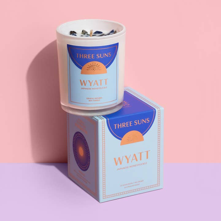 MINI Wyatt | Candle of Strength | Japanese Honeysuckle NEW for wholesale by Three Suns