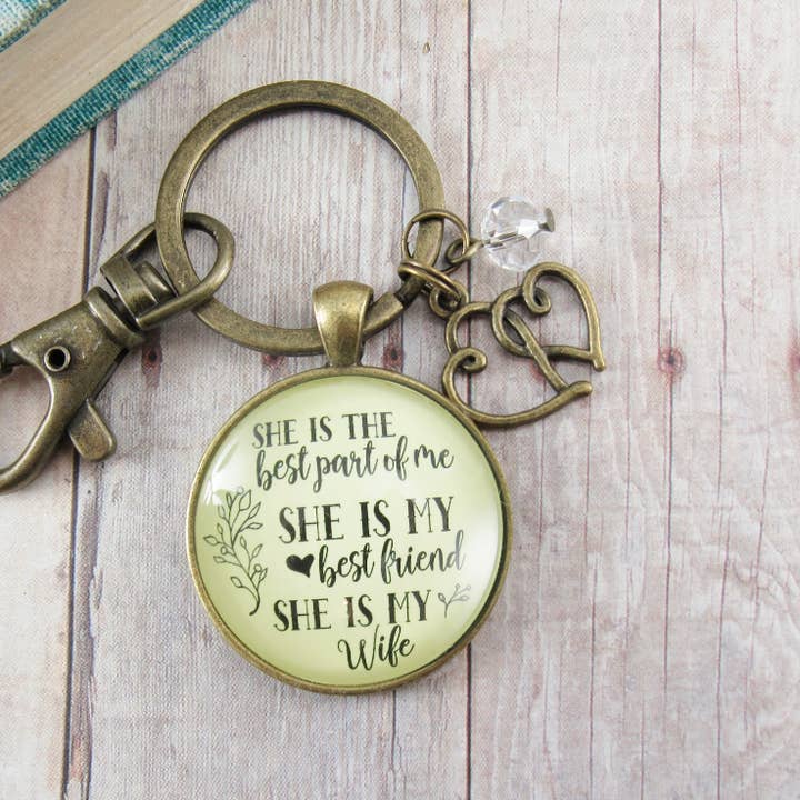 Gutsy Goodness - Wholesale Keychain - Unisex - Love My Wife Keychain She Is The Best Part of Me ^2