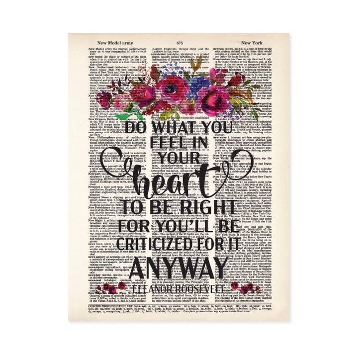 Empowered Women - Do What You Feel - Eleanor Roosevelt Quote for wholesale by Blue Twist & Co