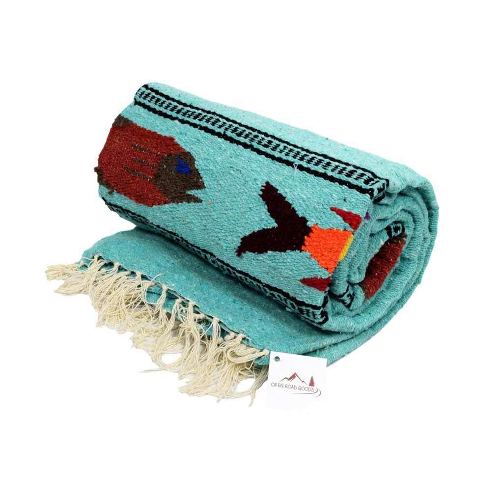 West Path – wholesale Yoga blanket – Mint Green Fish Baja Yoga Blanket1