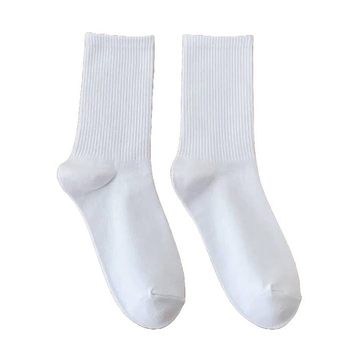 FLOOF Basic Crew Strumpa för kvinnor i vit för wholesale av FloofSlippers