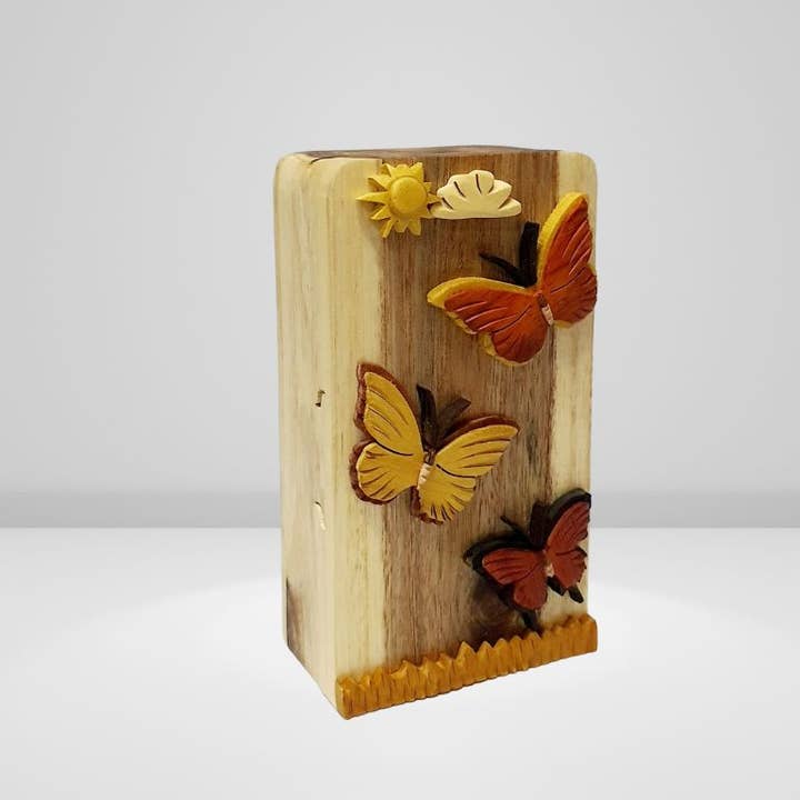 Karving Studio – wholesale Decorative box – Butterflies are Free - Hand Carved Gift Box