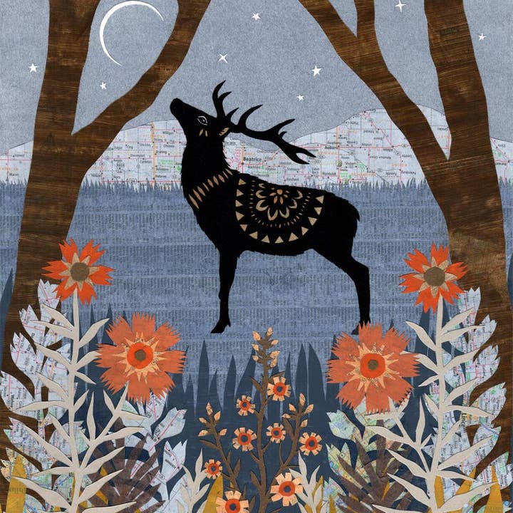 Crescent Ridge - 11 x 14 inch Cut Paper Art Print for wholesale by Rural Pearl: Cut Paper Art by Angie Pickman