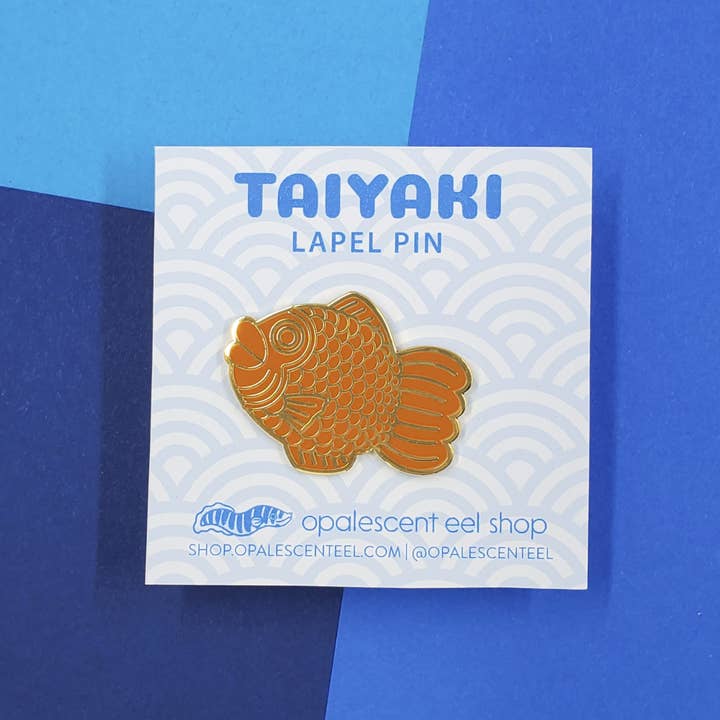 Opalescent Eel Illustration & Design - Wholesale Lapel Pin/Button - Taiyaki Hard Enamel Pin2