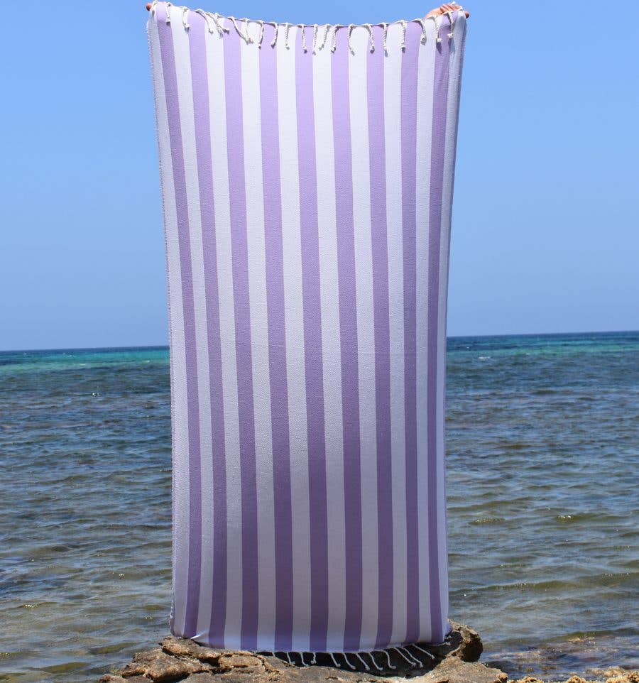 Fouta Tunisia - Vendita all'ingrosso Telo mare - Fouta Alaska con righe verticali eleganti16