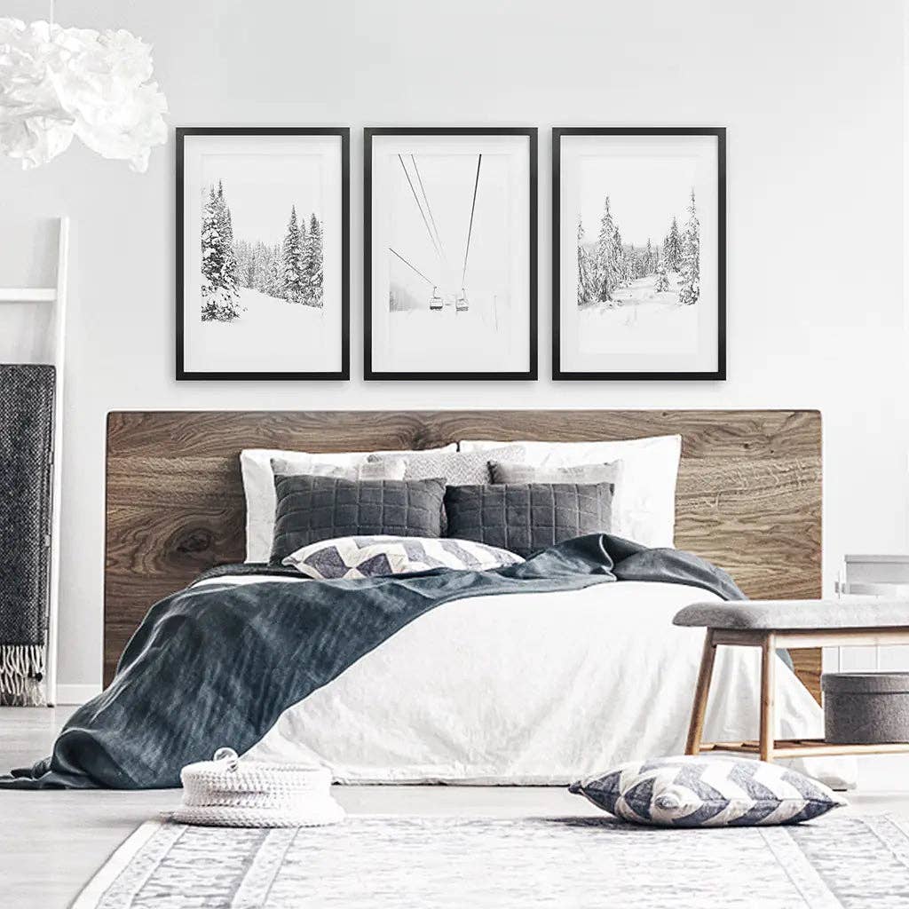 Art Lane - Wholesale Gallery Wall Set - Winter Skiing Black White Wall Art. Ski Lift, Snowy Forest8