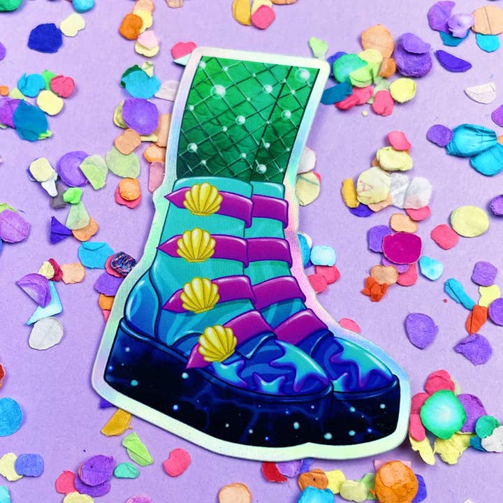 Adesivo in vinile Holo con stivali da mare per la vendita all'ingrosso da parte di A Little Spark