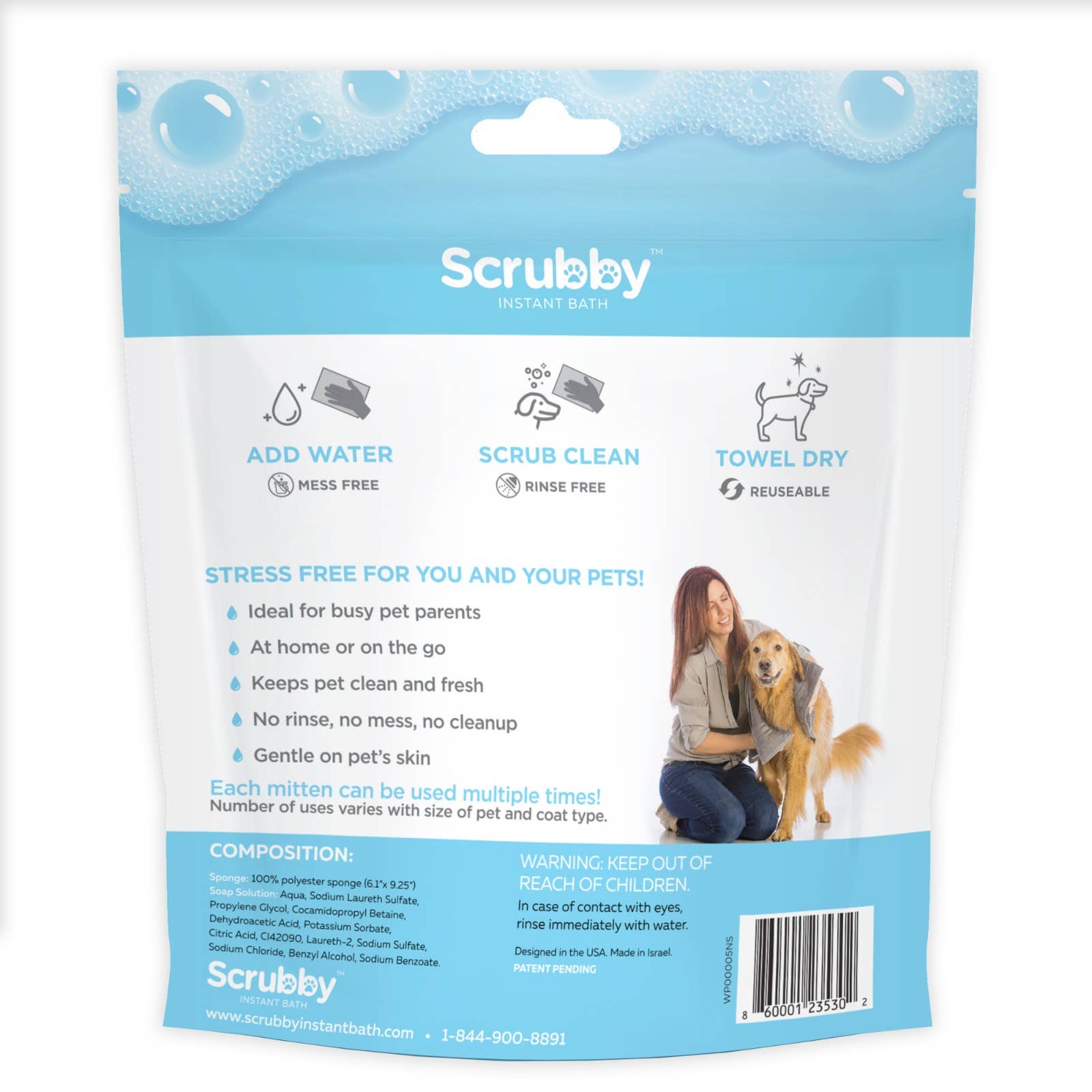 Scrubby Instant Bath - Wholesale Pet Cleaning Supplies - Scrubby Instant Bath Mittens1