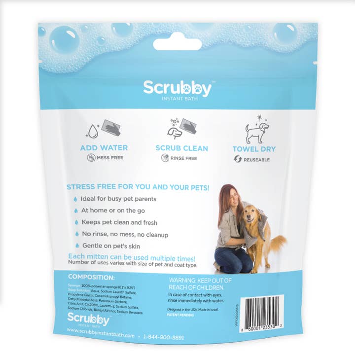 Scrubby Instant Bath - Wholesale Pet Cleaning Supplies - Scrubby Instant Bath Mittens1