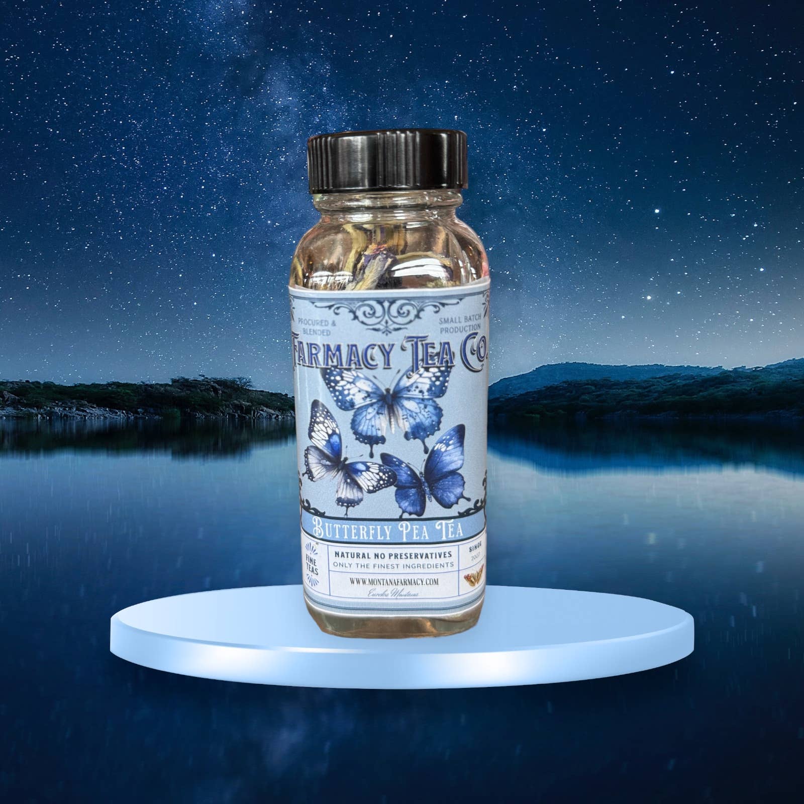 Montana Farmacy - Vente Thé en vrac - Thé aux pois en forme de papillon dans un bocal, couleur fantastique et séduisante.3
