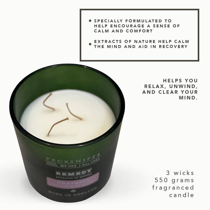 Prestige Beauty Boutique - Wholesale Jar/Filled Candle - Pecksniffs Remedy Grateful Scented Candle | 3 Wicks, 550g/19.4oz