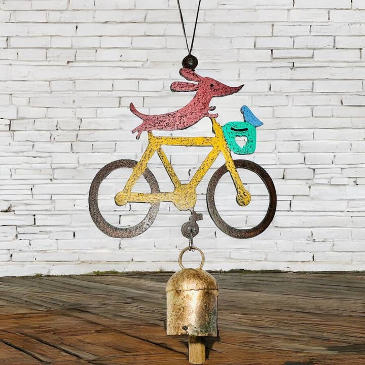 Whimsies - Wholesale Wind Chime - Bell Dog Bike Wind Chime hippie unique garden ornament USA