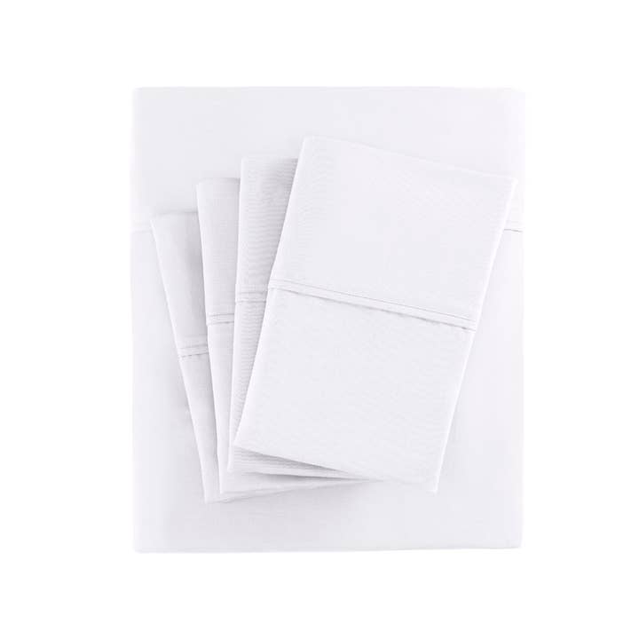 Olliix - Wholesale Sheet Set - Cotton-Blend Sateen 800 Thread Count 6-Piece Sheet Set White4