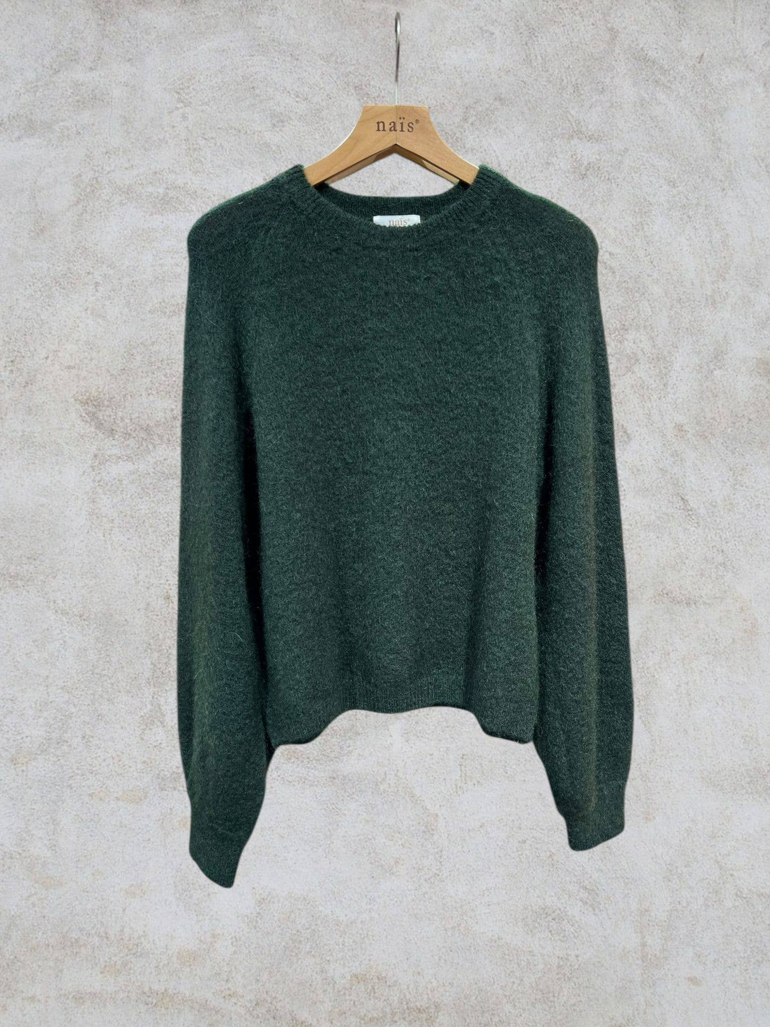 NAÏS PARIS - Wholesale Knit Sweater - Women's - Round neck sweater with buttoned sleeves in kid mohair and merino wool1