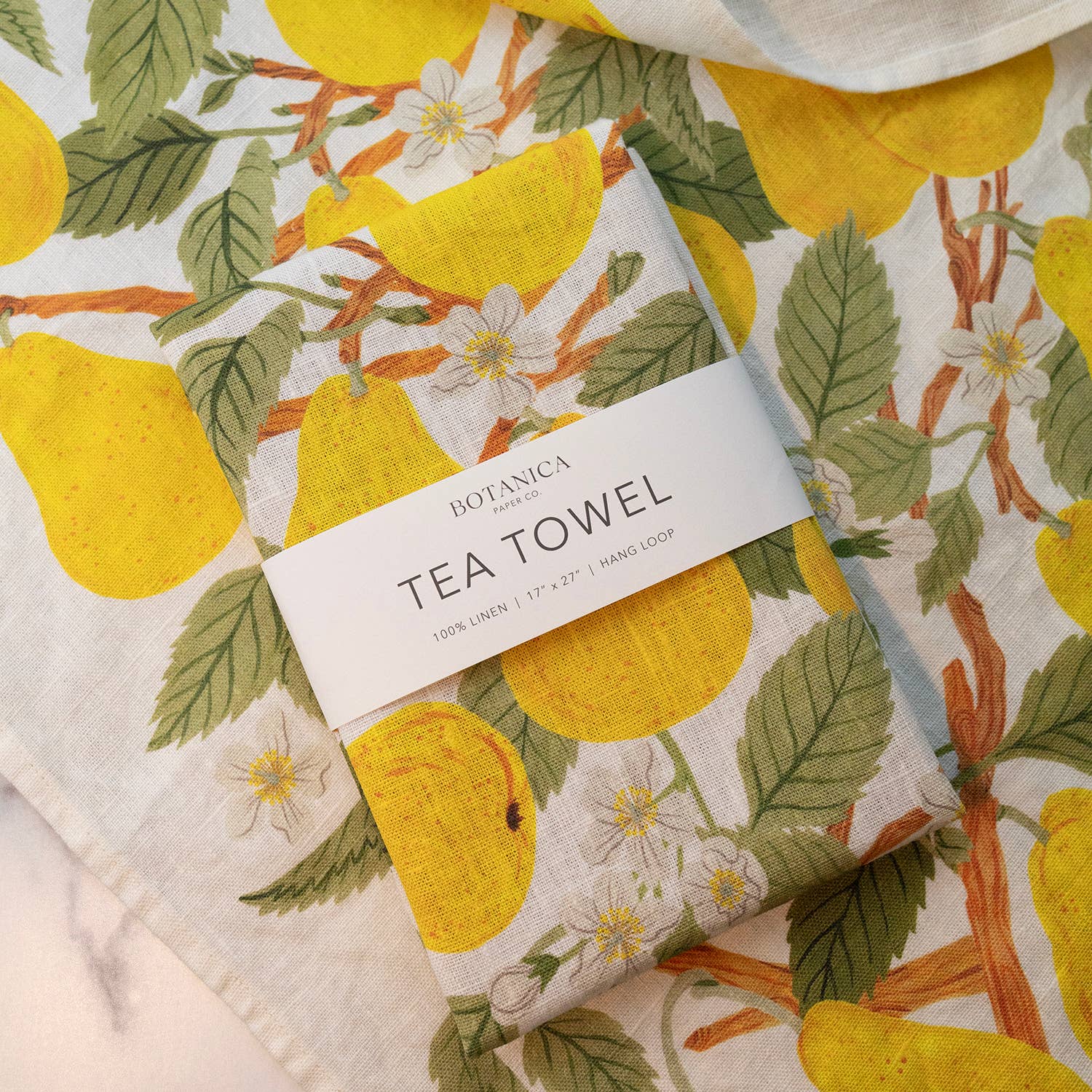 Botanica Paper Co. - Wholesale Tea Towel - PEAR ORCHARD | 100% LINEN TEA TOWEL1