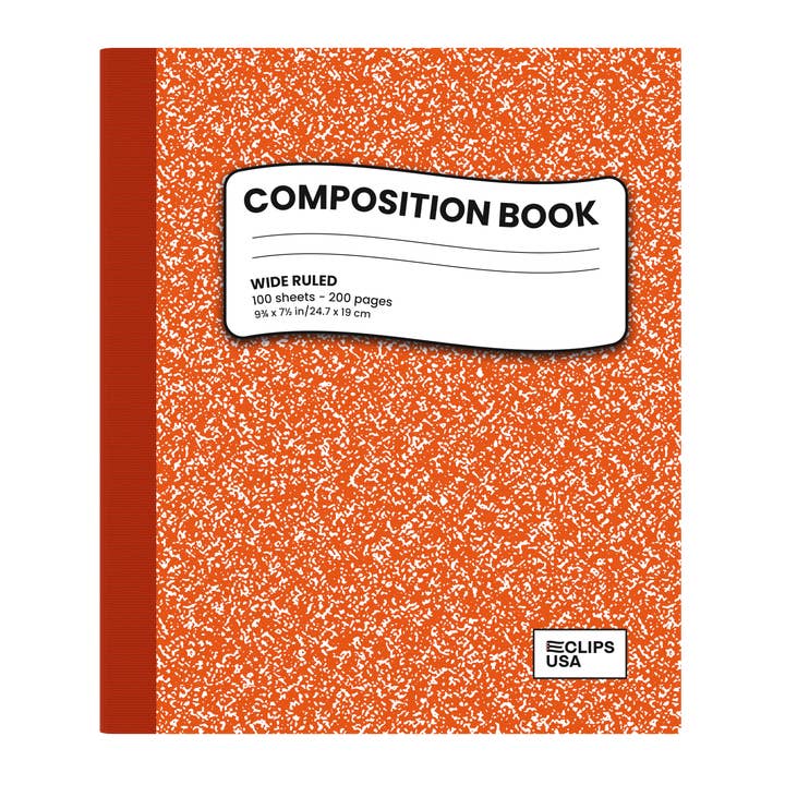 Orange Marble Wide-Ruled Notesbog – 48 enheder for engroshandel hos Eclips USA