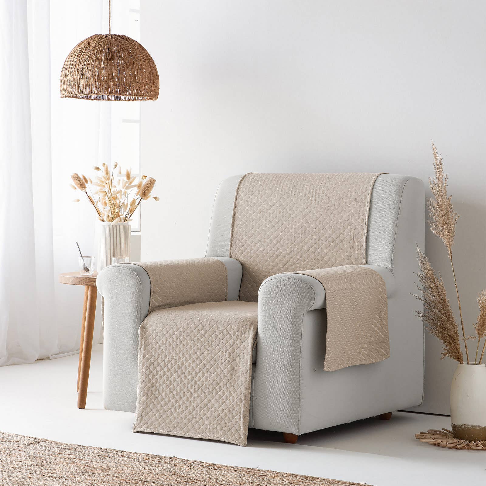 GAMUSI – Capa para cadeira/sofá por atacado – Capa de sofá lisa acolchoada algodão TRIVIAL8