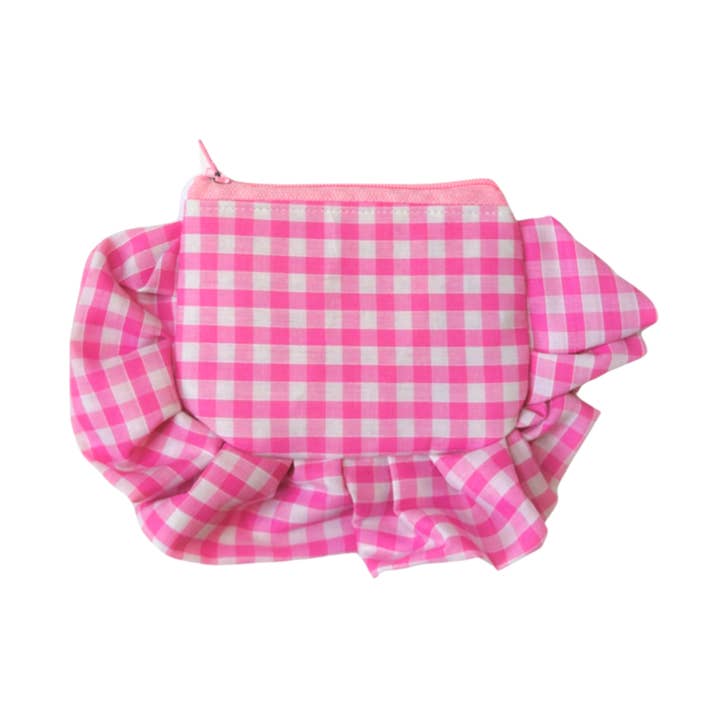 Pink Gingham Frill Purse for wholesale by Girl Haus