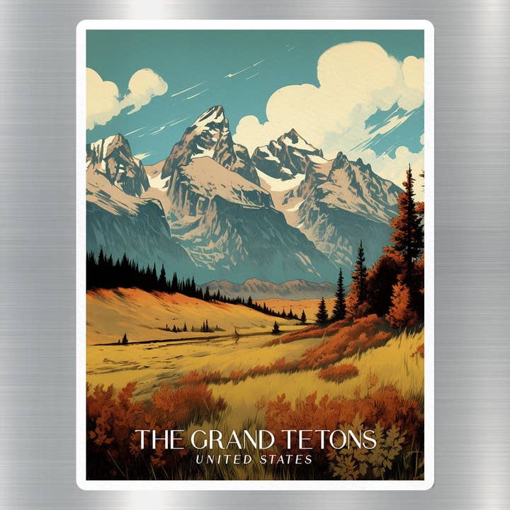 GraffMerch.com - Wholesale Sticker - Vintage The Grand Tetons Travel Sticker
